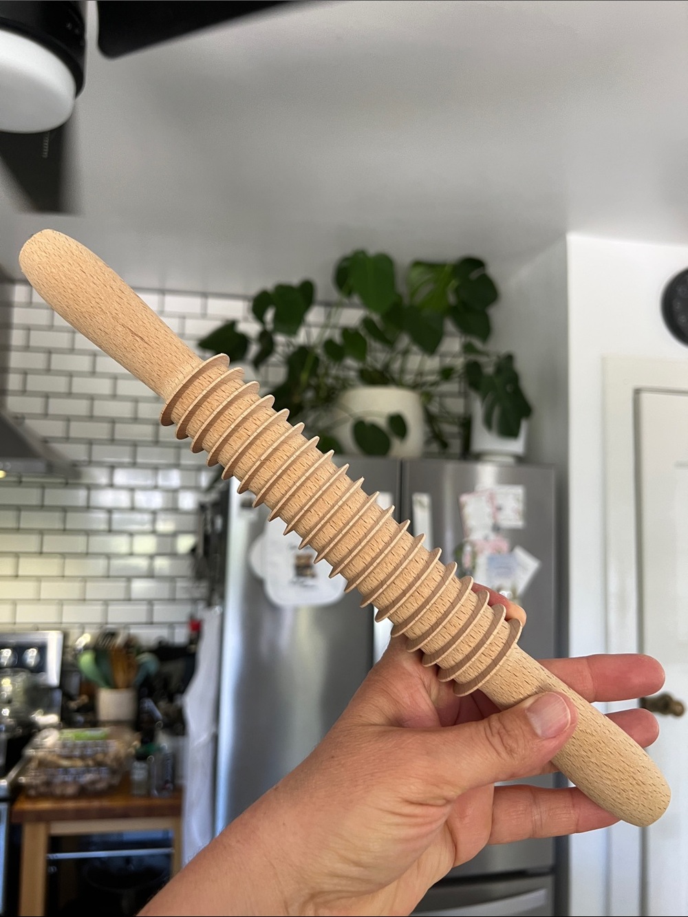 Pasta cutter rolling pin and Roma Bamboo Pasta Drying Rack